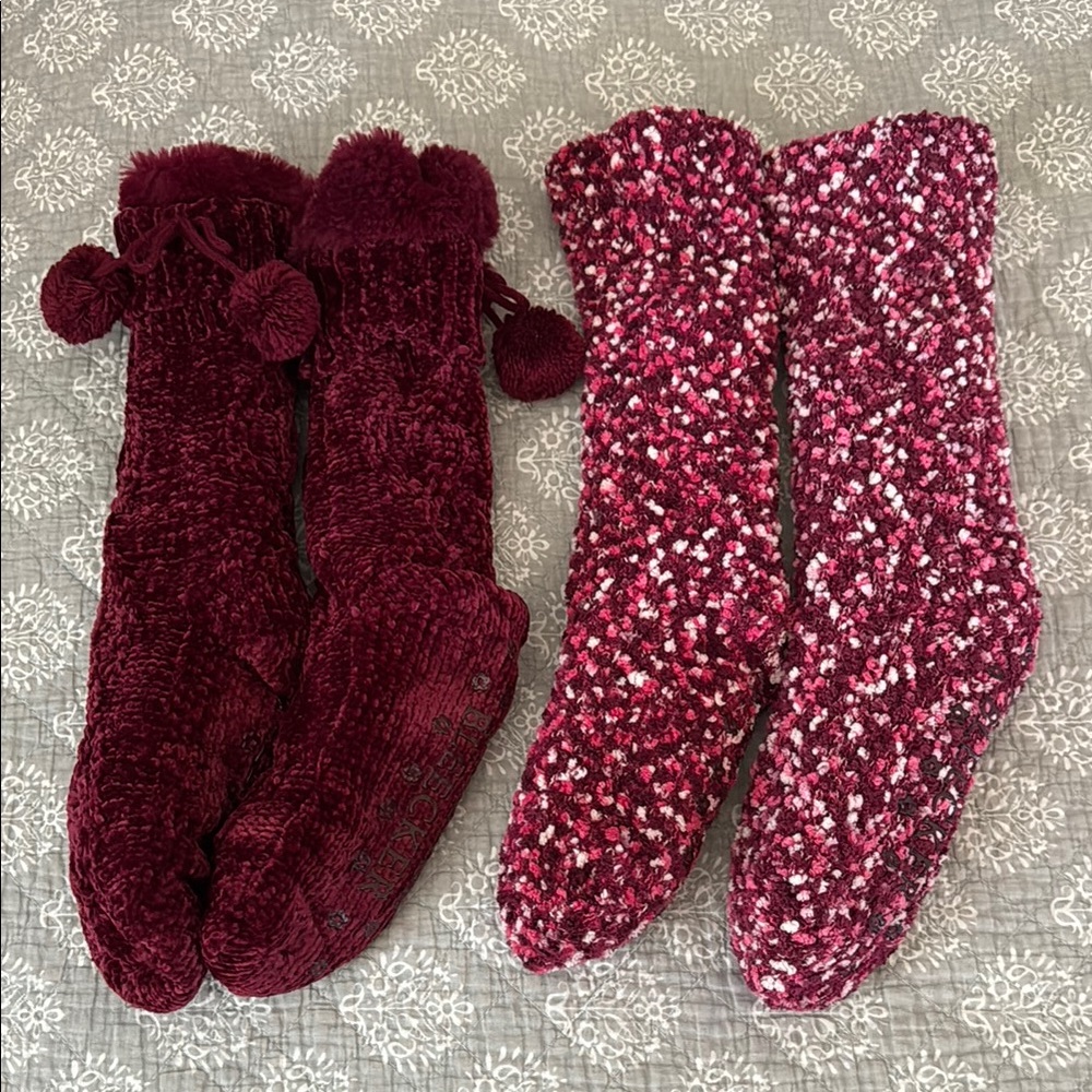 Jane and Bleecker Fleece Lined Fuzzy Socks Set of 2